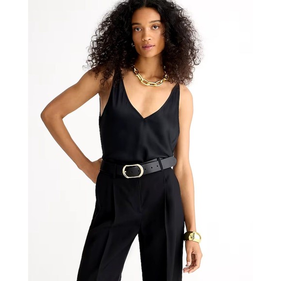 J. Crew Black & Blue Silk Racerback Camisole Top Blouse sz 6 - Picture 2 of 9